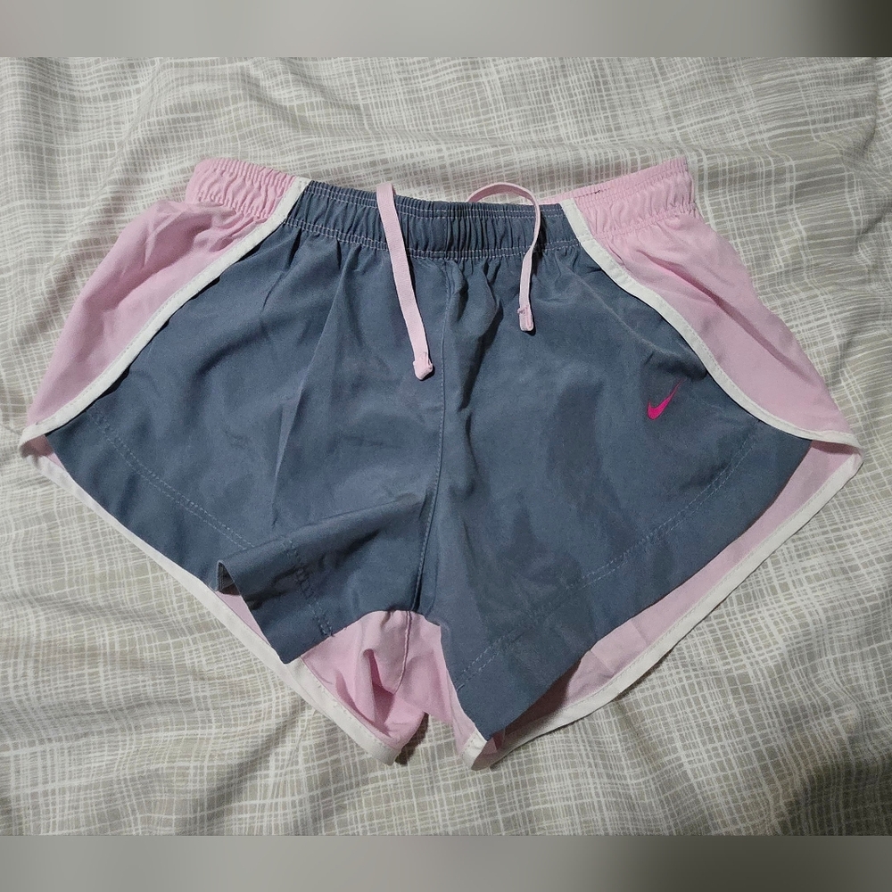 Nike Kids Pink and Gray Running Shorts